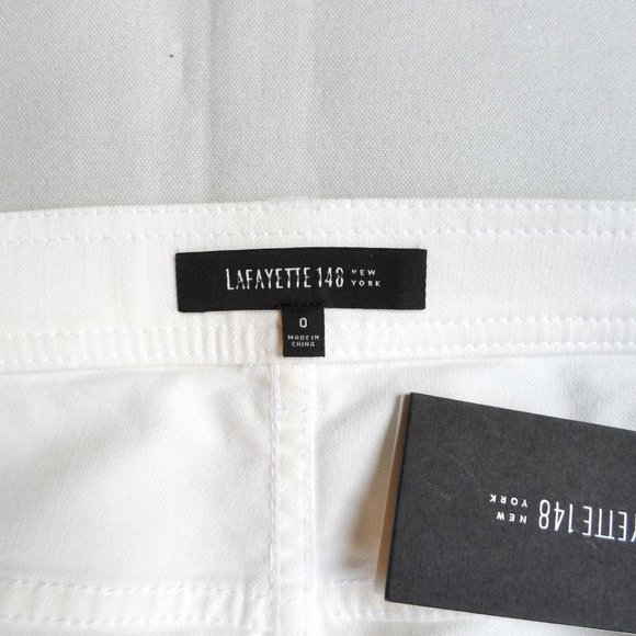 NWT$298 Lafayette 148 New York YARN-DYED DENIM WOOSTER JEAN in White 0 XS - Picture 14 of 15